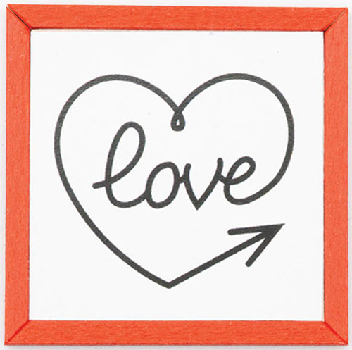 Love with Heart Picture, Red Frame